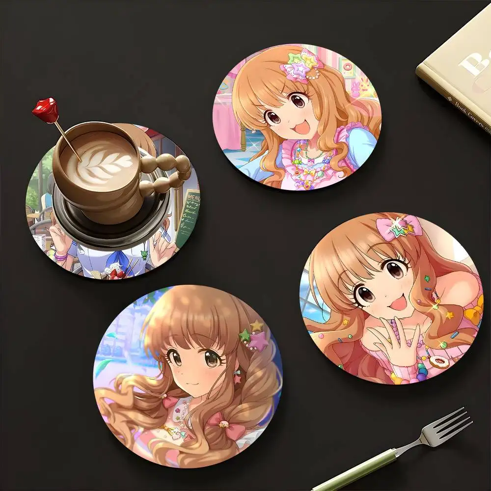 1pc Kirari Moroboshi Idolmaster Wooden Coaster Colour Printing Cup Mat Home Desk Decoration Gifts
