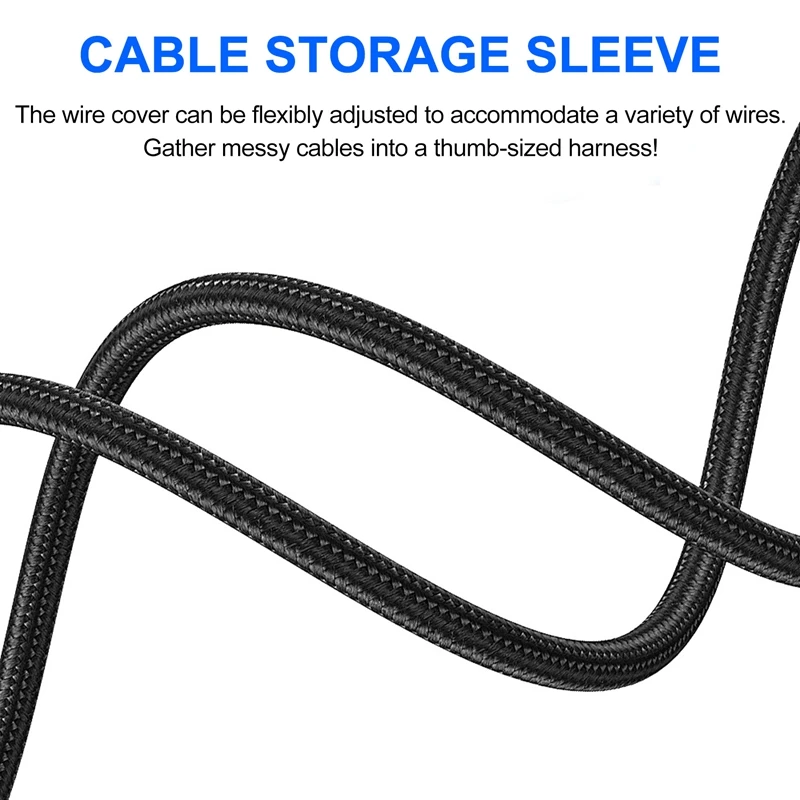 Tube Braided PET Wire Sleeve Data Wire Manager Can Cut Storage Wire Tubeline Office