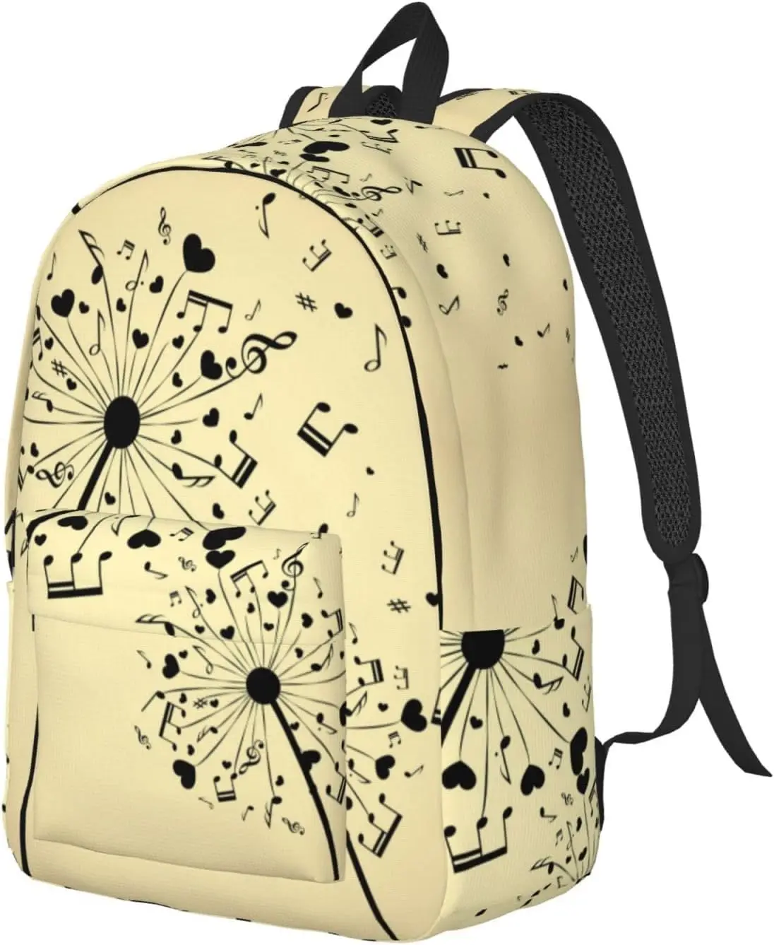 Dandelion Hearts Large Backpack Laptop Casual Travel Daypack Bag for Men Women Lightweight Camping Bag