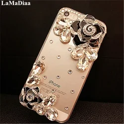 Luxury Bling Crystal Diamond Rhinestone Flower Clear Soft Phone Case, Cover for iPhone 16, 12, 13, 14, 15 Pro Max
