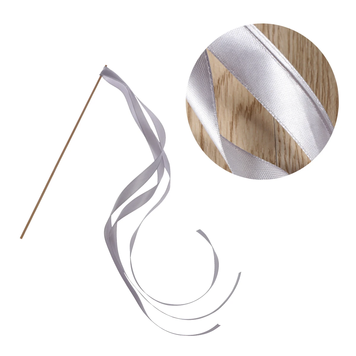 

30pcs Fairy Wands Wedding Colorful Streamers Party Favors Cheer Props For Ceremony Stage Sports Silver