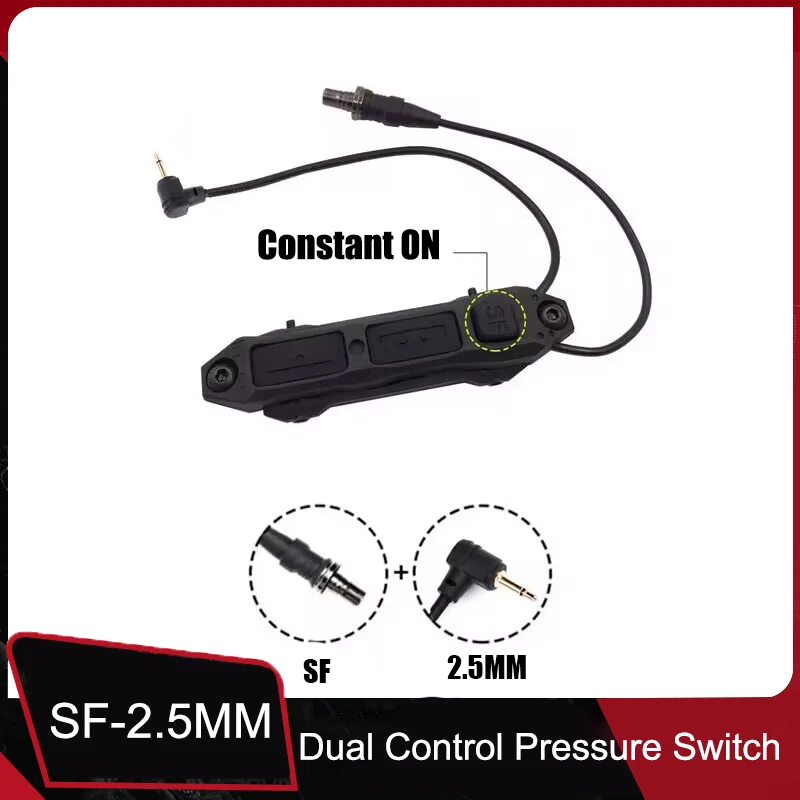 Tactical Augmented Pressure Remote Dual Function Switch,Suitable For PEQ-15, DBAL-A2, M300, M600, Weapon Flashlight