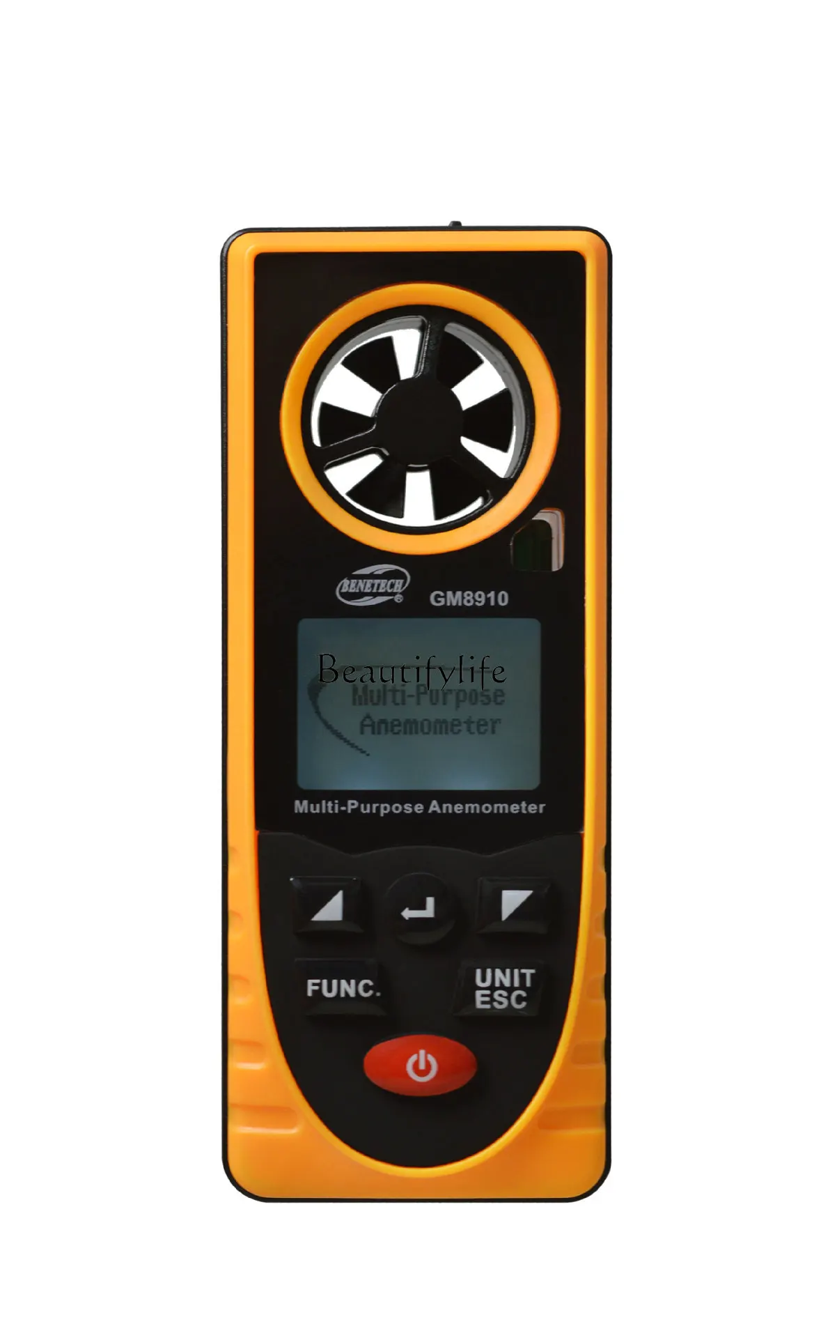 *GM8910 مقياس شدة الريح متعدد الوظائف مقياس درجة الحرارة والرطوبة مقياس إضاءة الضغط الجوي