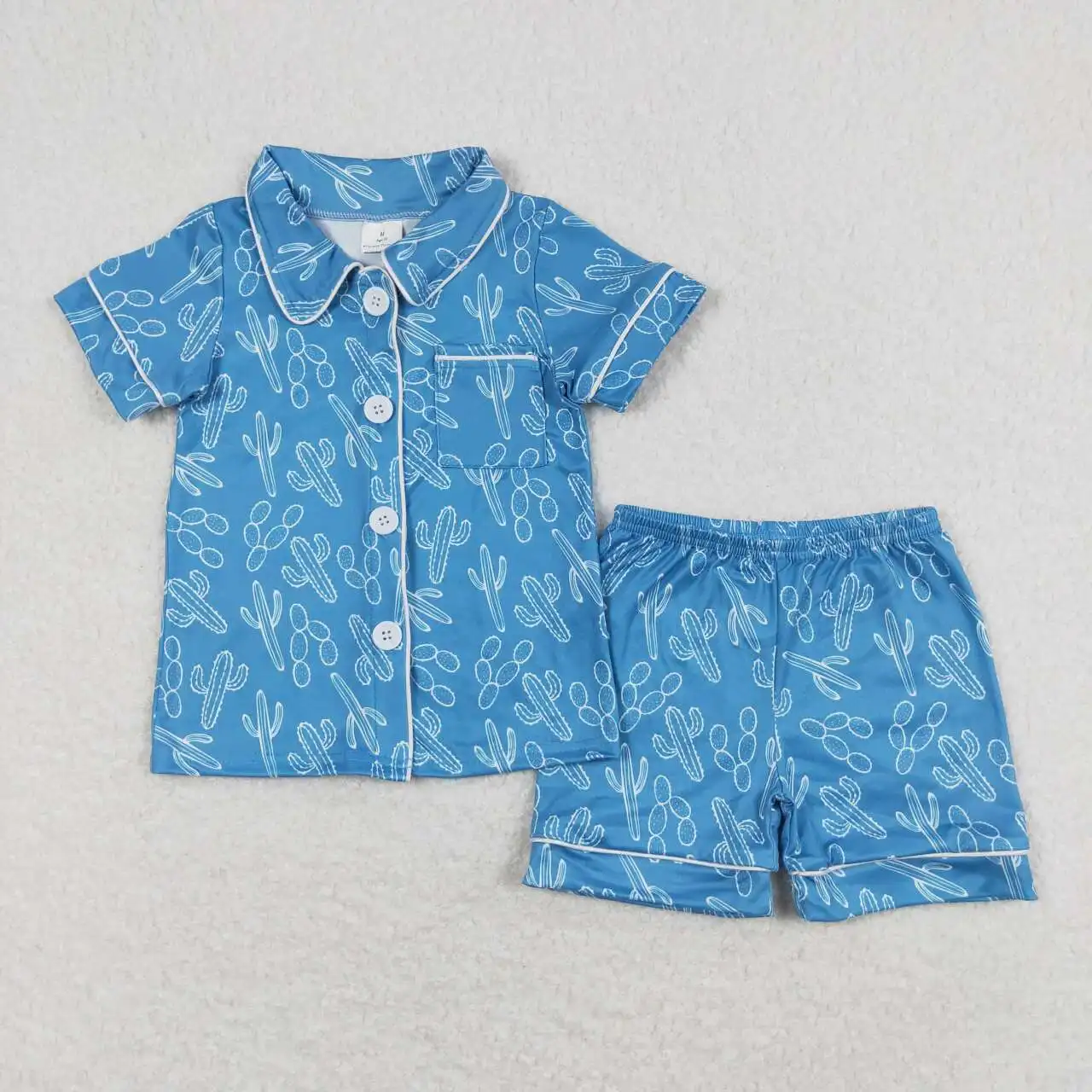 Wholesale Summer Children Cow Print Nightclothes Clothing Baby Girl Button Sleepwear Clothes Set Shorts Infant Pajamas Outfit