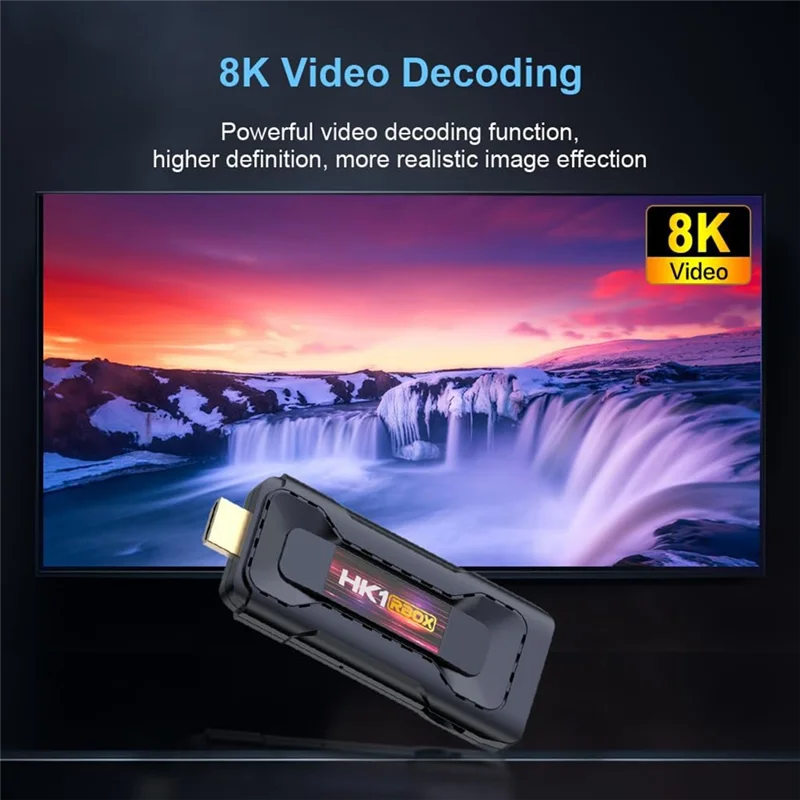 CABE-HK1RBOX D8 Android 13.0 TV Stick 2G+16GB RK3528 رباعي النواة ARM Corter TV BOX، يدعم Dual 2.4G/5G Wifi6، BT 5.0، USB 3.0