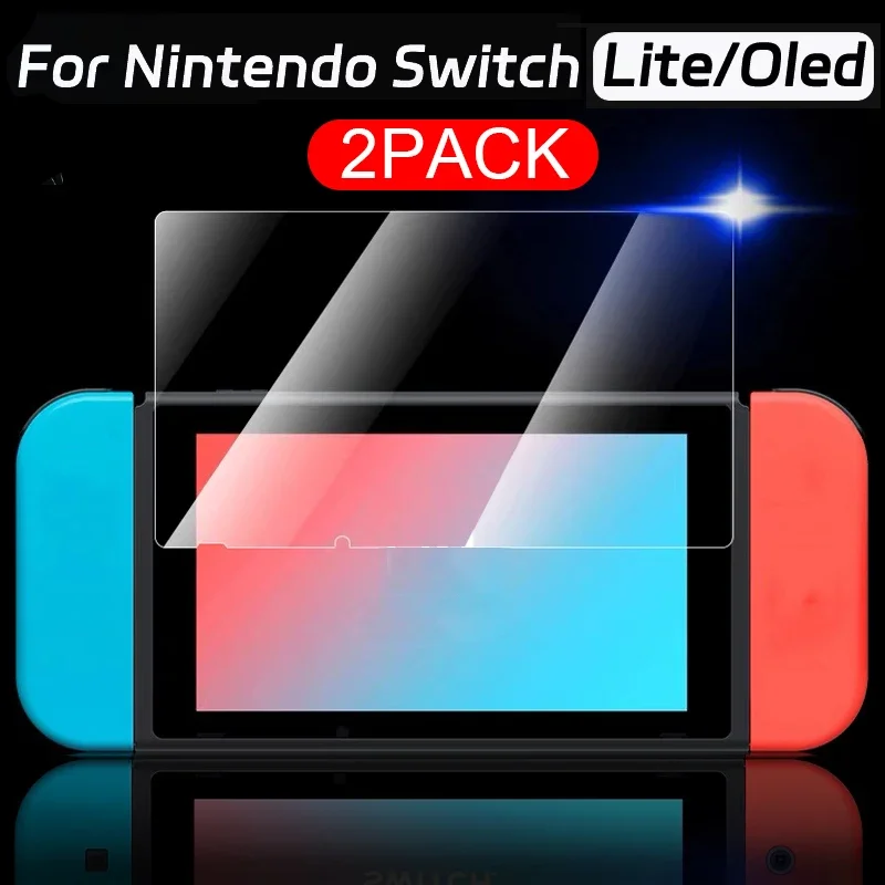 2/1Pcs Screen Protector Glass for Nintendo Switch HD Clear Protective Films for Nintendo Switch Lite/Switch Oled Tempered Glass