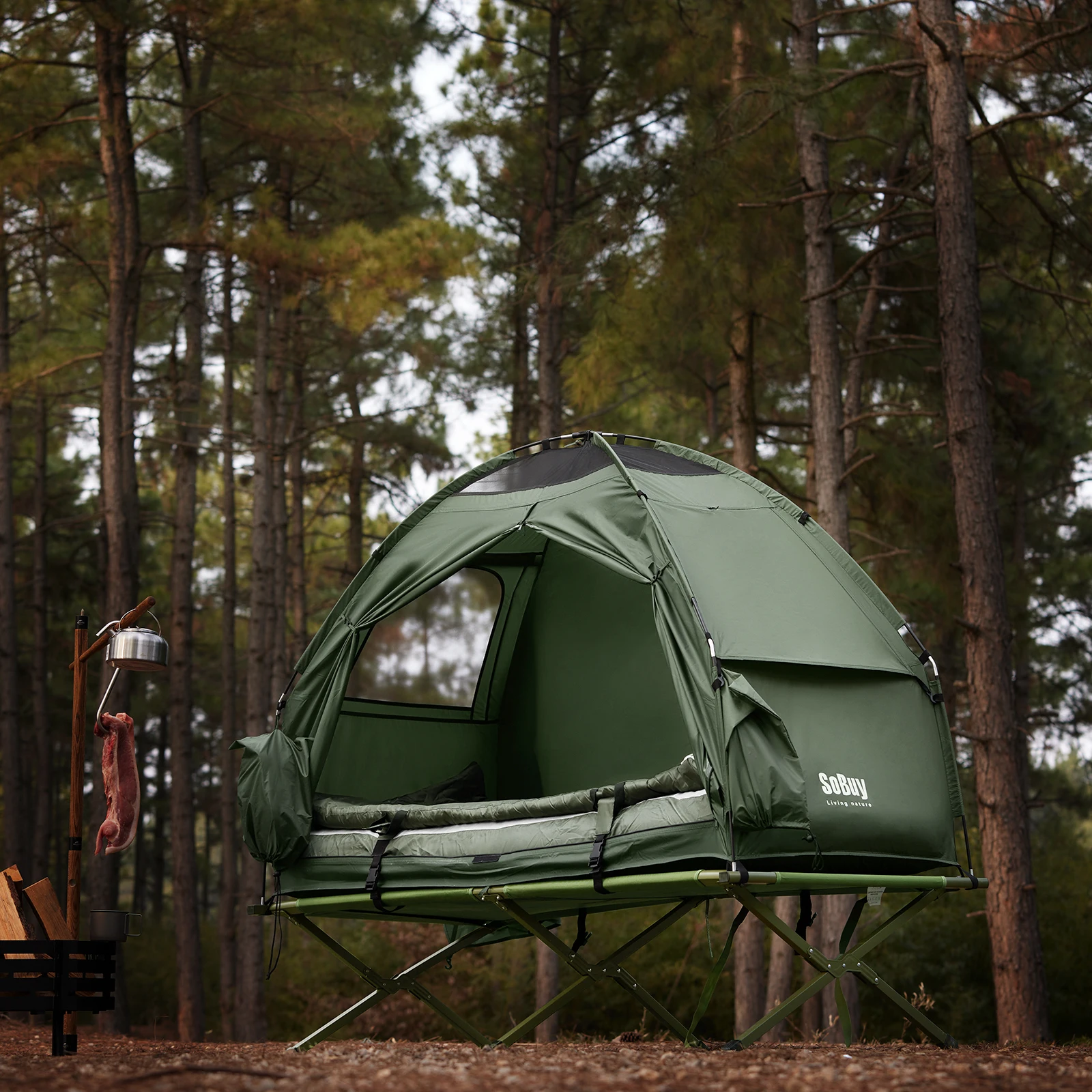 SoBuy OGS32 tente extérieure pour 1 personne tente de Camping de plage parc 4 en 1 tentes Igloo avec sac de transport pompe à air électrique