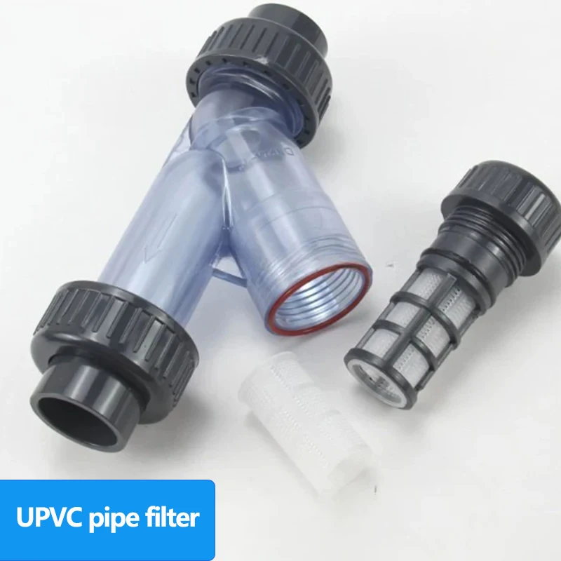 

Y Type Transparent Filter UPVC Chemical Pipe Filter Plastic Water Pipeline Filtration Equipment Acid-Alkali Resistant Strainer