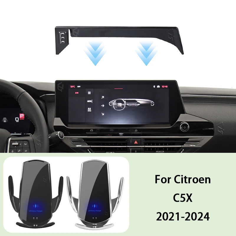 

Car Phone Holder Screen Panel Fixed Base For Citroen C5X 2021 2022 2023 2024 Car Phone Wireless Charging Mount Accessories