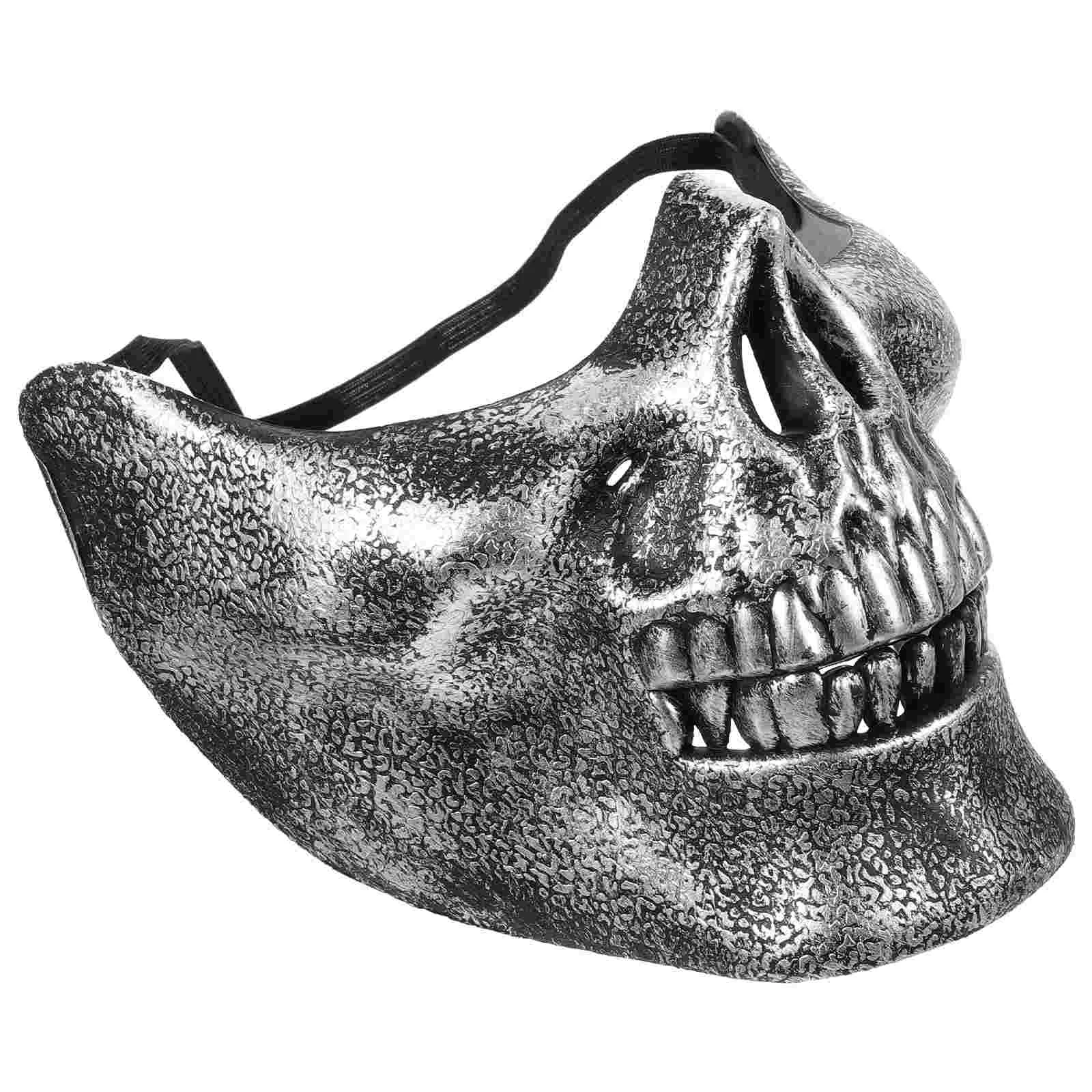 Skull Masks Halloween Zombie Style Scary Mouth Masquerade Unisex Half Face Universal Men and Women