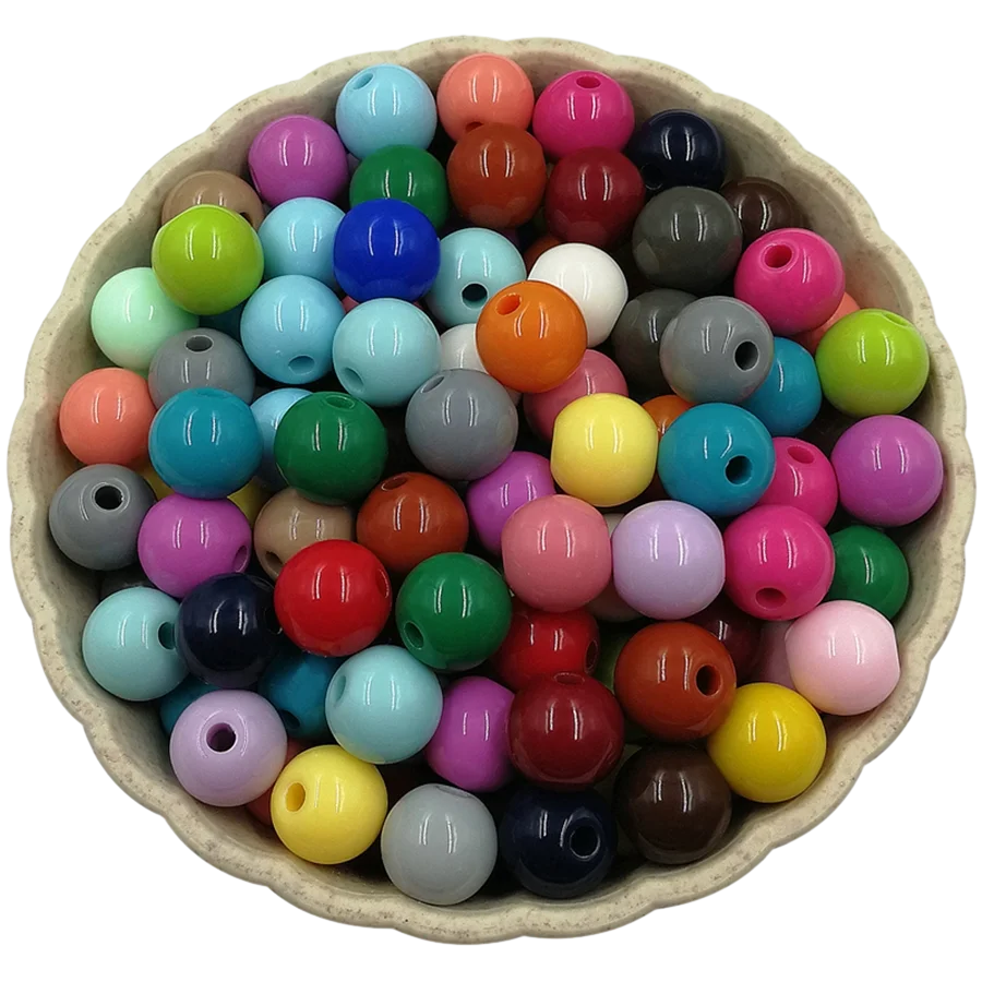 

50PC Opaque Multi-color DIY 10mm Wholesale Jewelry Production Circular Loose Beads Solid Color DIY Necklace Bracelet Earrings