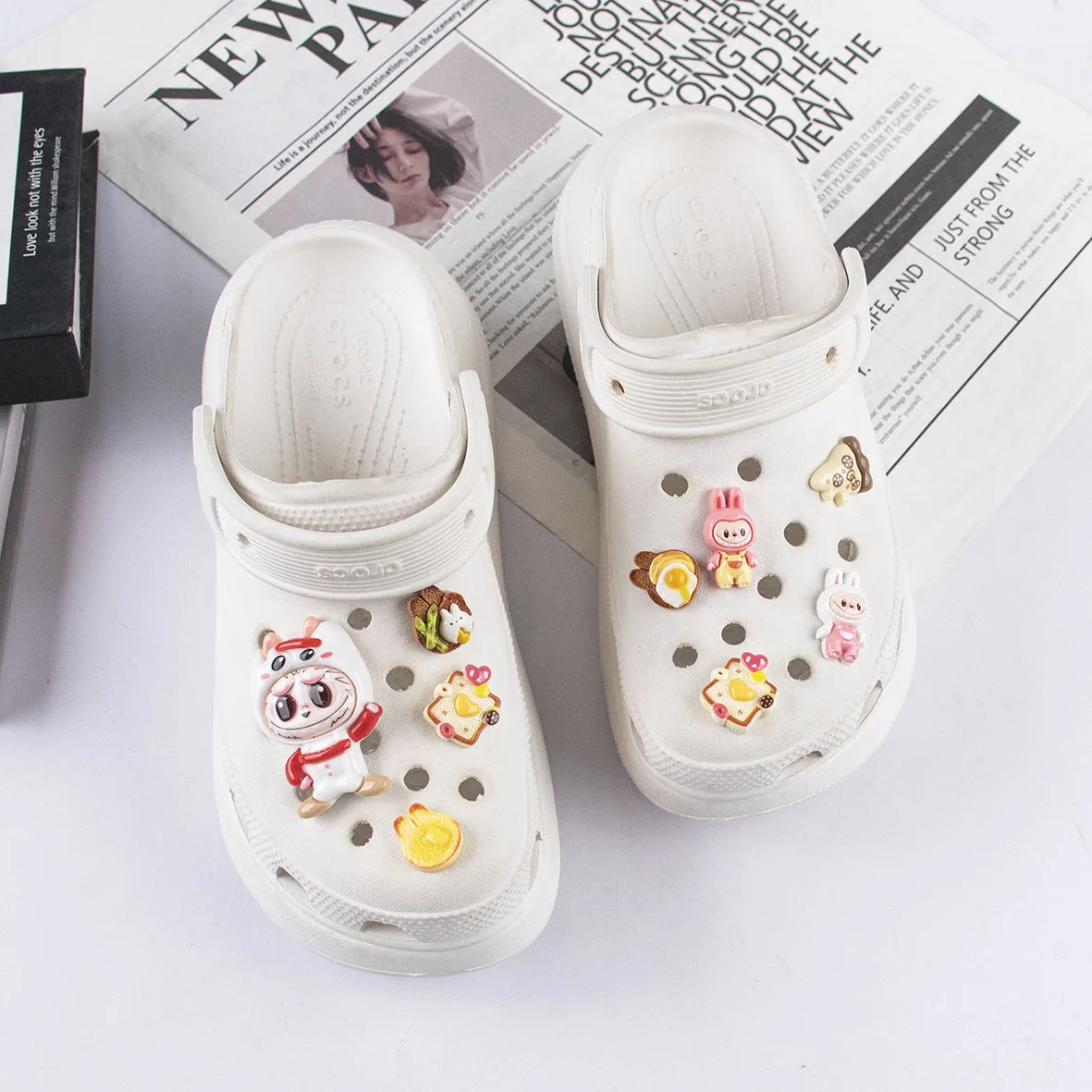 New Labubu Shoesflower Kawaii Anime Character for Children's Cartoon Shoe Charms Decoration Accessories Gifts