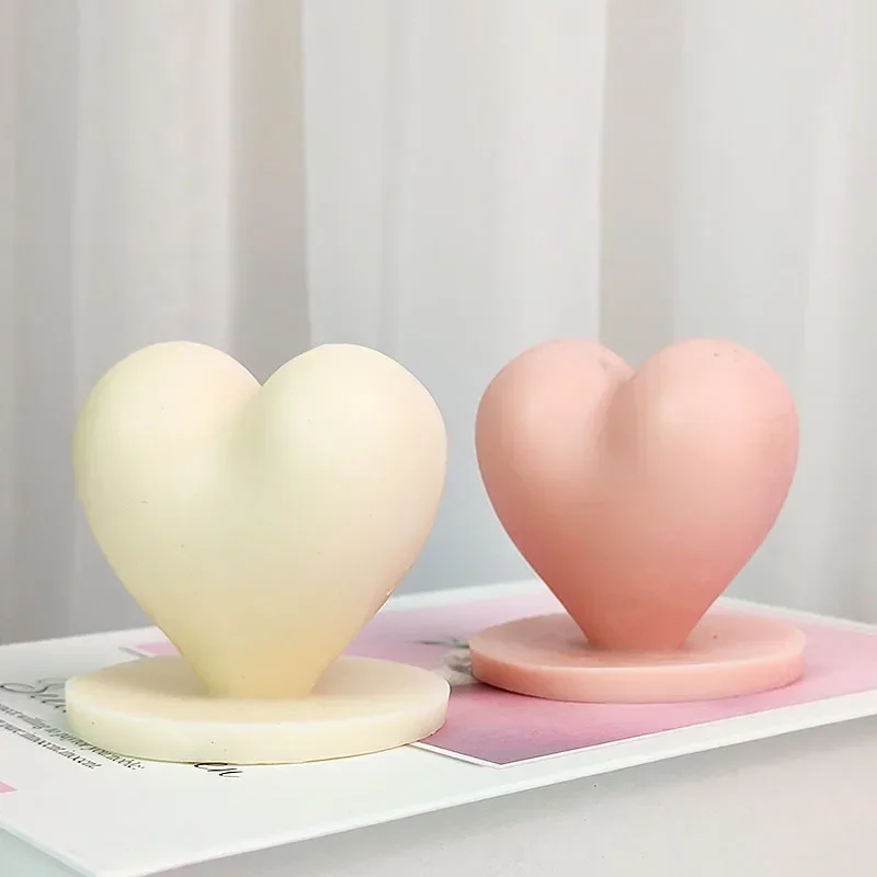 3D Love Candle Silicone Mold DIY Handmade Heart-shaped Soap Gypsum Crystal Crafts Resin Casting Mold Valentine\'s Day Gift Making