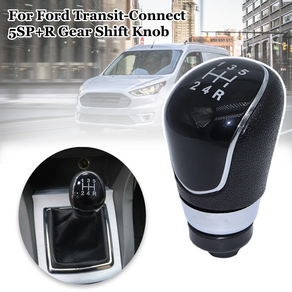 

5SP+R Gear Shift Knob For For Ford Transit-Connect Galaxy MK3 Kuga B-max Fiesta MK7 MT M12 Shifter Gearstick Lever Pen Handle