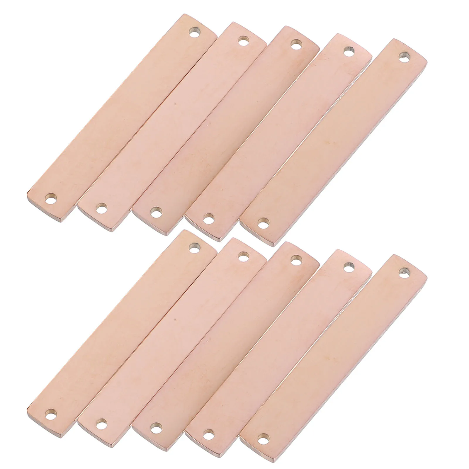 10Pcs Stainless Steel Double Holes Connector Rose Gold Pendant DIY Metal Jewelry Accessories Hanging Decorations Keychain Bag