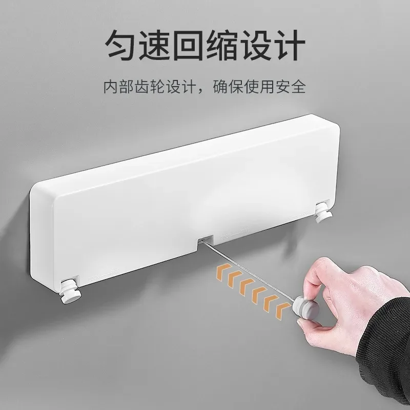 Double-Purpose Bathroom Invisible Wall Hanging Retractable Clothes Line, Clothes Drying, Lengthened, Household, Balcony, 6 m