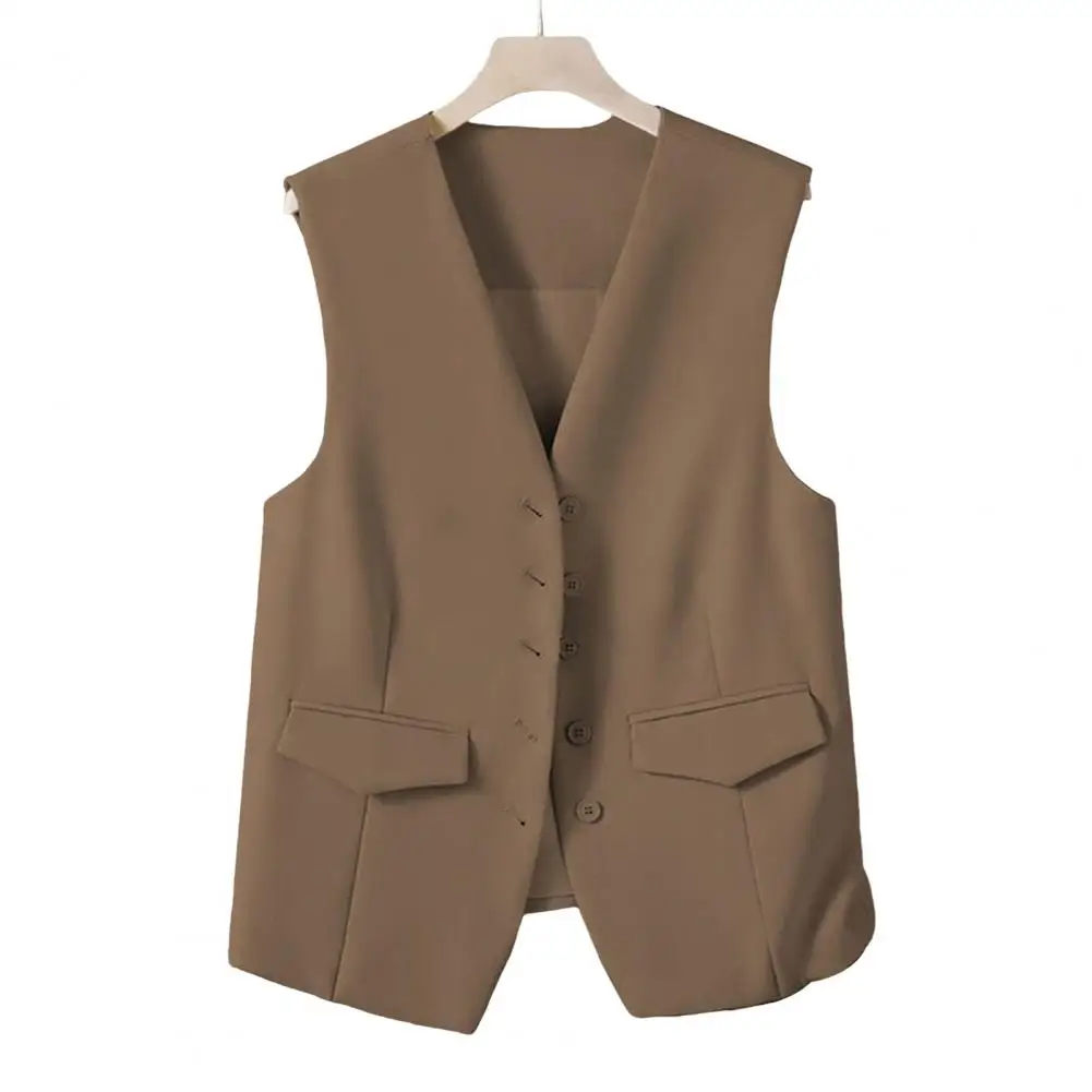 Formal Business Single Breasted Women Vest V-Neck Sleeveless Suit Vest For Office Lady Vest Tops For Women Clothing Summer 2024