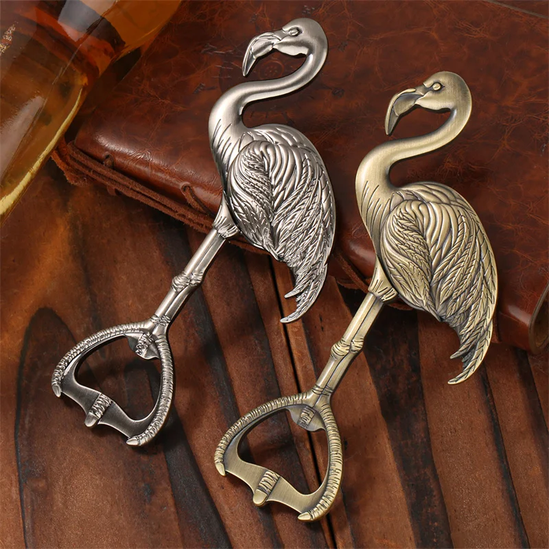 Vintage Flamingo Flaschenöffner Metall Bieröffner Lustiger Tierform-Barwerkzeug Dekorativer Weinöffner für Zuhause Bar Hochzeit Party – Detail 4
