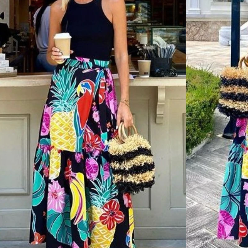 

2025 New Half Skirt Same Printed Lace Holiday Casual Half Skirt for Women