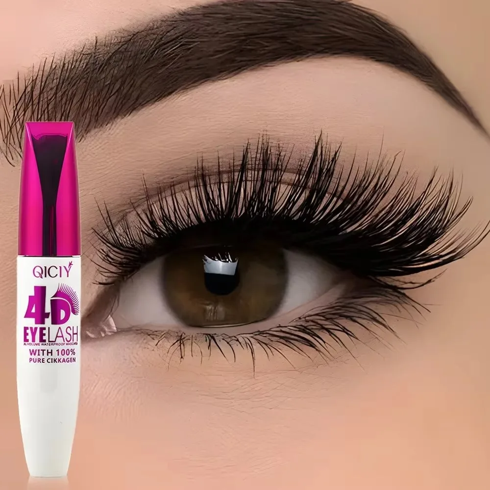 Black 4D Mascara Extra Long Volume Lasting Natural Curling Mascara Smudge-Resistant Waterproof Big Eye Makeup Novice Quick Start