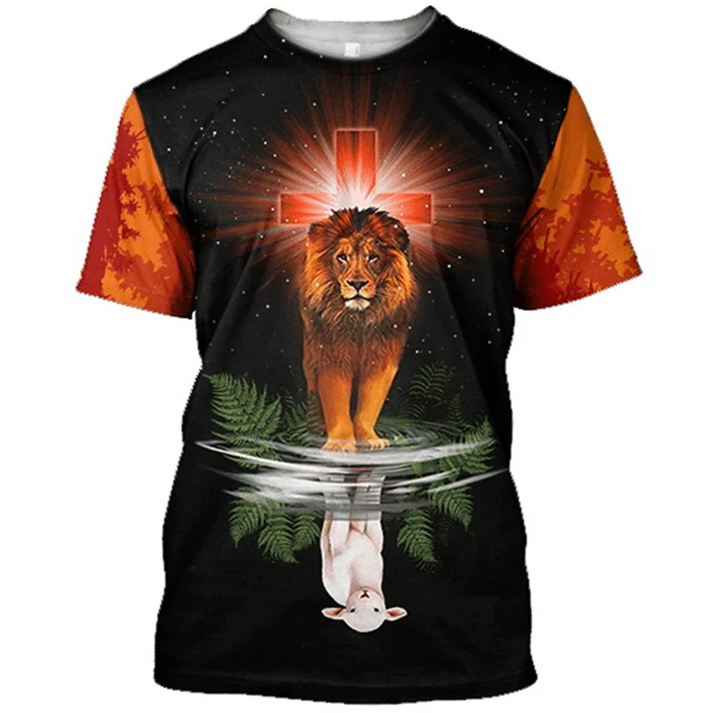 New Summer 3D Christian Jesus Printing T Shirt For Men Children Fashion Streetwear Tee Shirts Cool Hip Hop Harajuku Clothing Top
