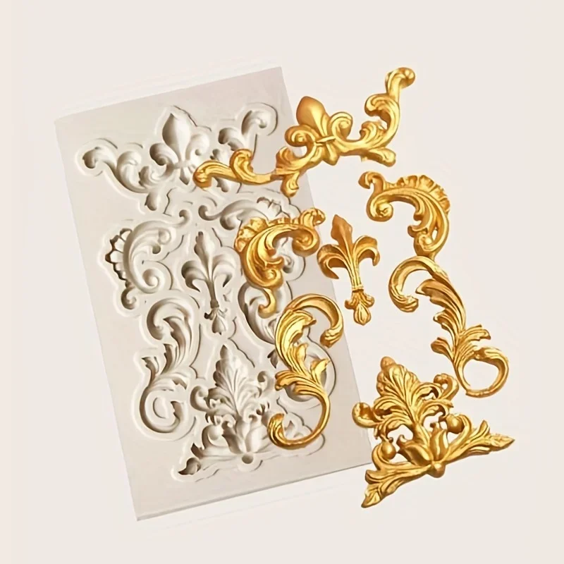 1pc Vintage Flower Design Random Silicone Mold, European Embossed Craft Silicone Mold For DIY