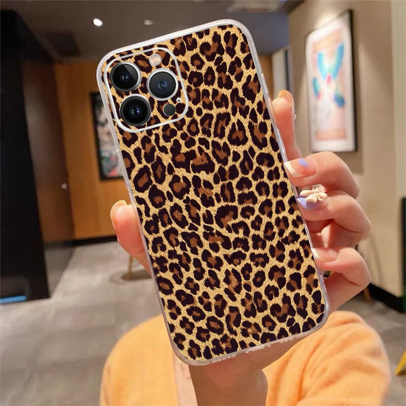 

Phone Case For iphone 17 Pro Max 17 Air 16 15 14 13 Pro Max 15 16 Pro 15Plus Leopard Print