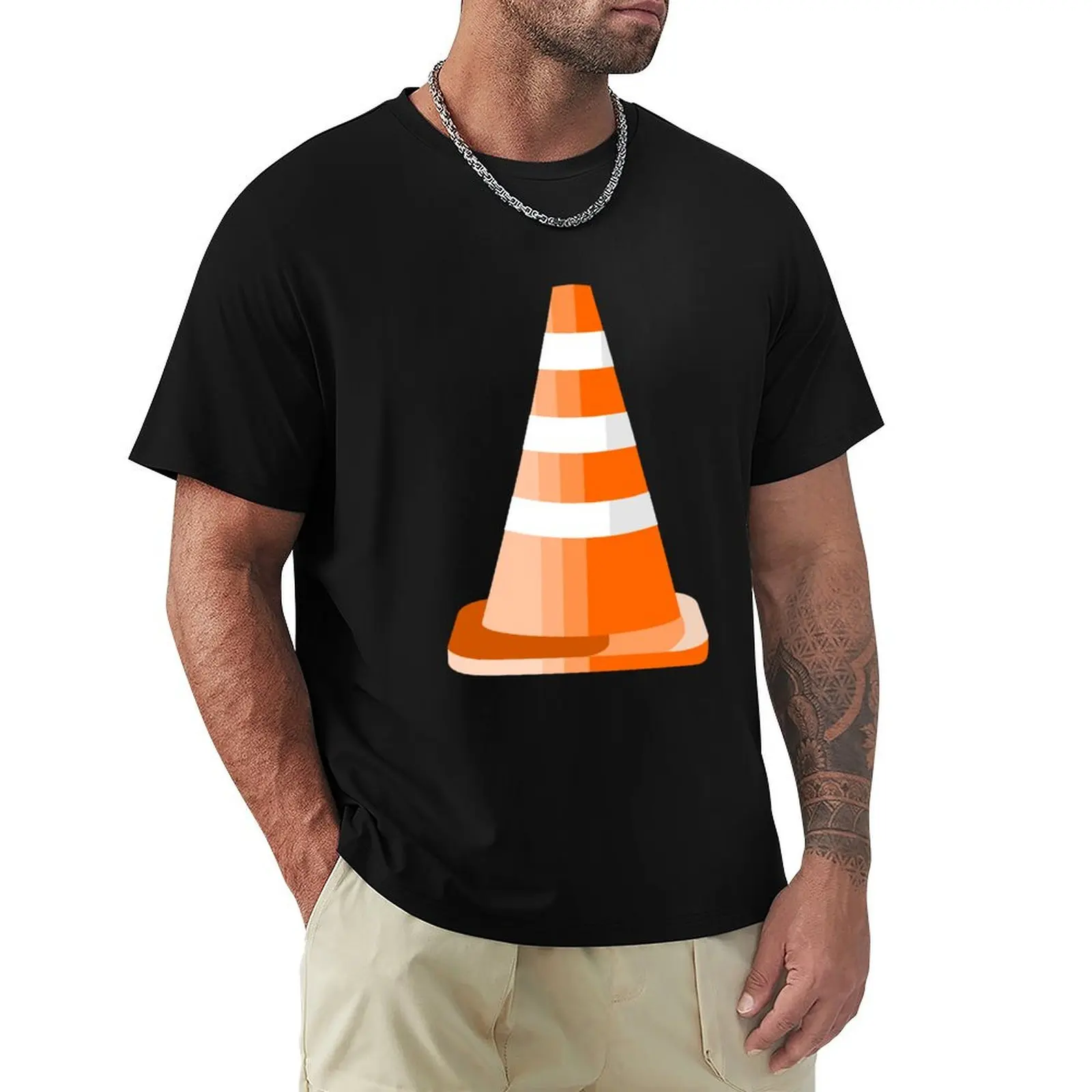 

Road Cone Traffic Cone T-Shirt cotton man t-shirts tops aesthetic clothes mens graphic t-shirts anime