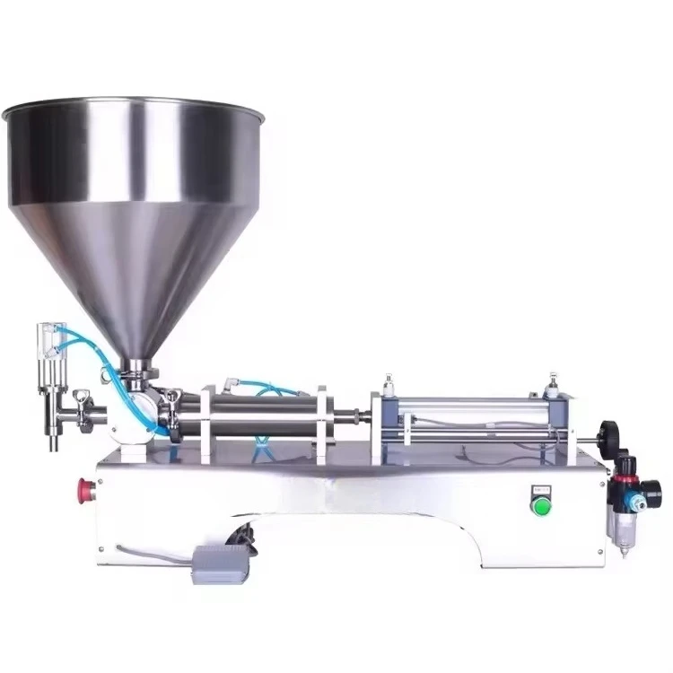 

For Cream Honey Jam Paste Bottles Machine Pneumatic Single Nozzle Piston for Viscous Thick Liquid for Beverages Shampoo