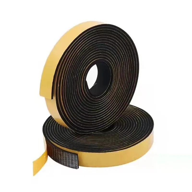 EPDM Self Adhesive Sponge Seal Strip Rubber Black Foam Strong Single-sided Adhesive Soundproof Anti-collision Seal Gasket