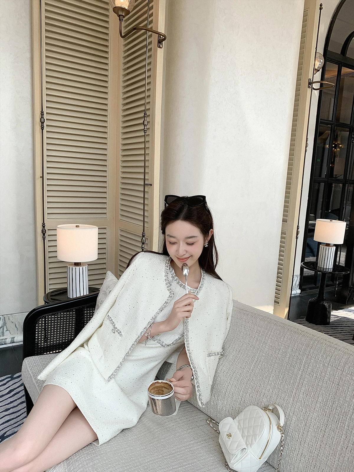

Cchen Chencheng 'Bai Chuan' 30% Wool Ele Sle Women's Dr Coat Design Summer Faion Set Long Sve Casual Wear