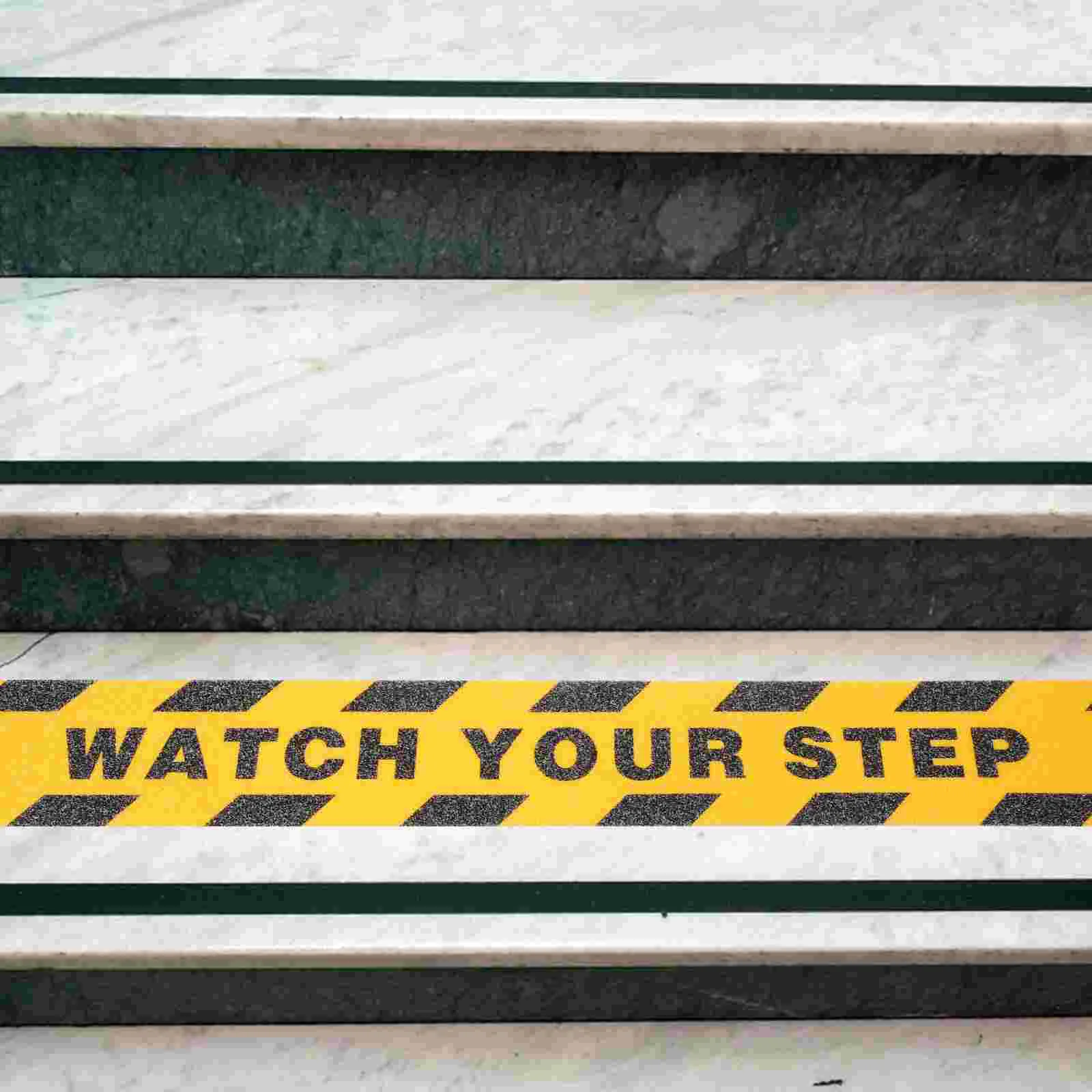 Watch Your Step Sticker Safety Tape Nail Sticker Floor Decals Construction Nail Caution Adhesive