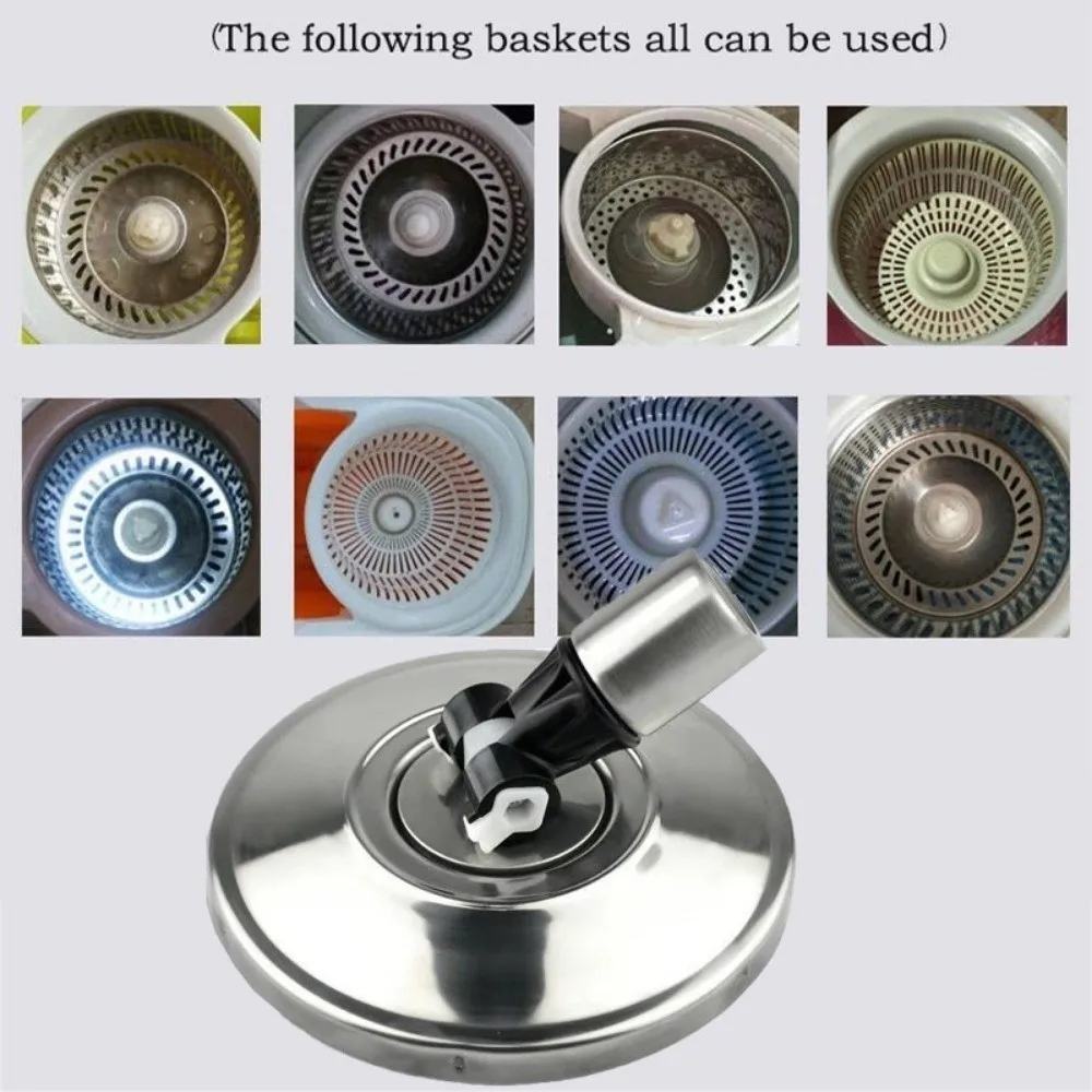 Universal 16cm Mop Head Revolving Household Spin Mop Head Stainless Steel Thickened Mop Replacement Home Cleaning Tools
