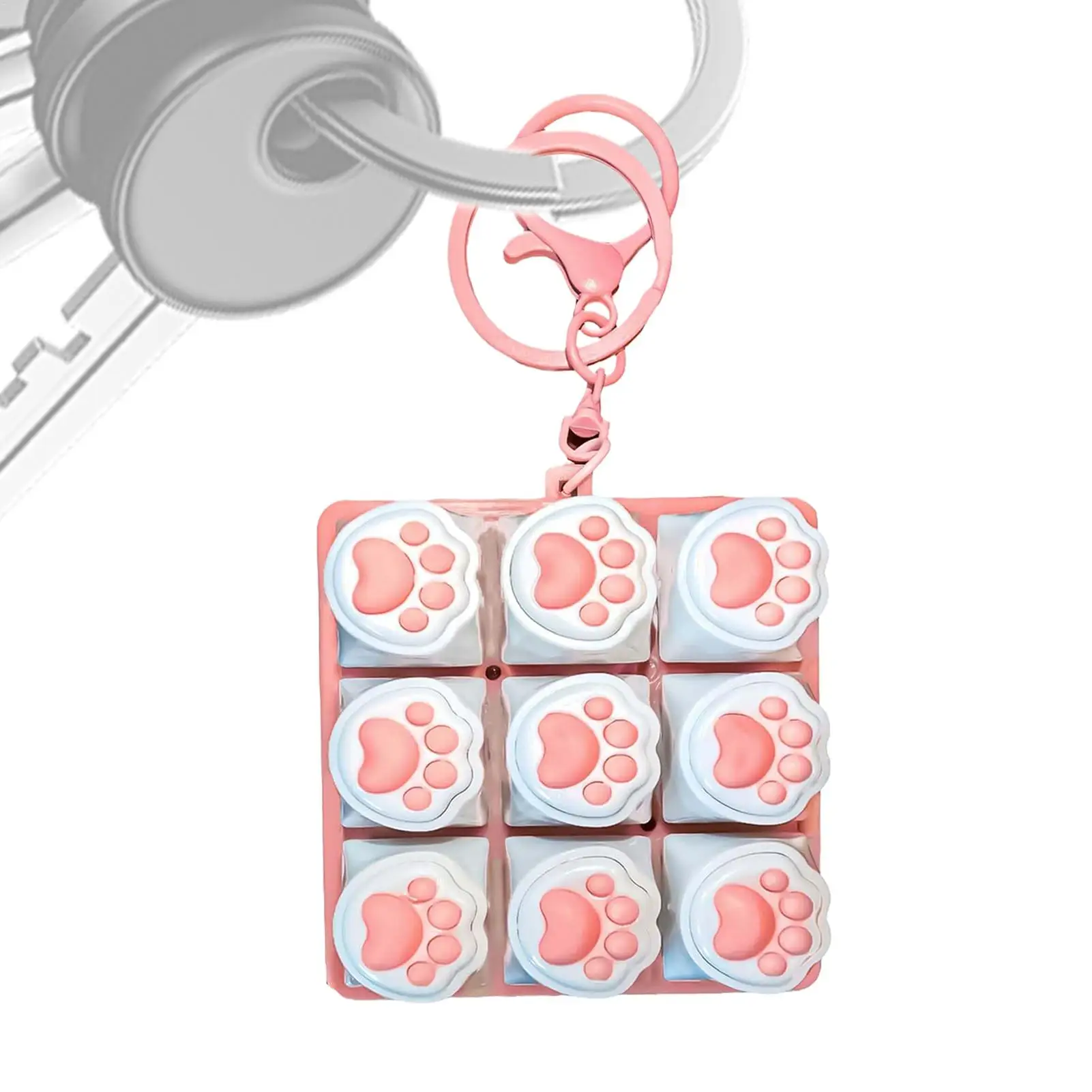 Teclado Fidget Toy 4/9 teclas teclado Fidget llavero antiestrés teclado botón yema del dedo tapas colgantes juguetes para aliviar el estrés