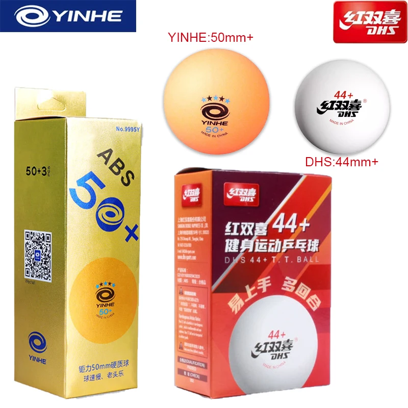 

DHS 44 мм + мячи для настольного тенниса ABS, новый материал, большой размер, мячи для тренировок и фитнеса, пинг-понга, 6 шт./кор., мяч для настольного тенниса со швом