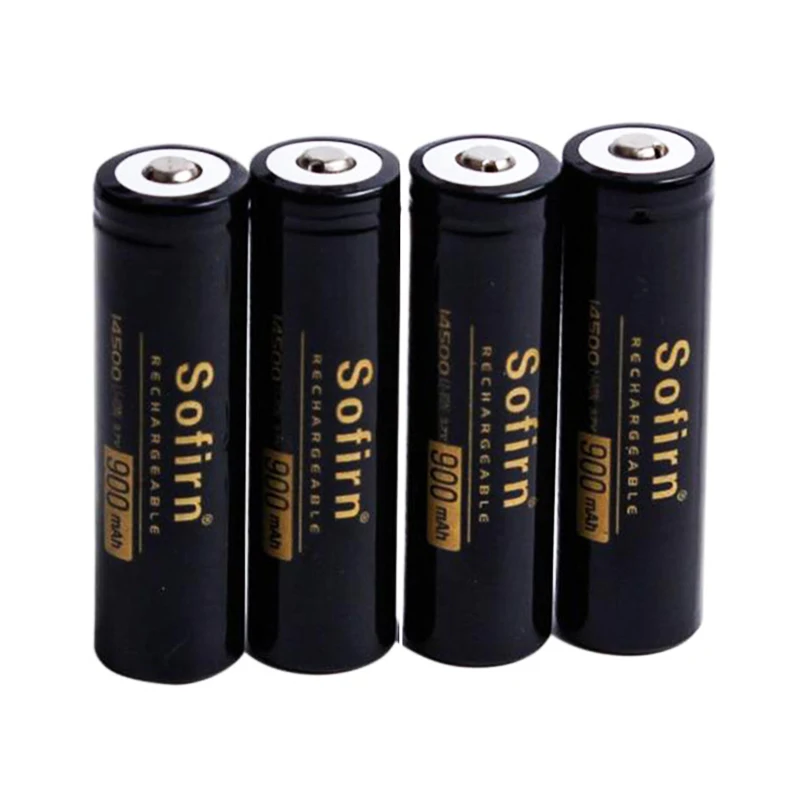 Sofirn Rechargeable 14500 900mAh 3.7V Top Li-ion Discharge HD Cell Lithium Reall Capcaity for SP10V3 HS05