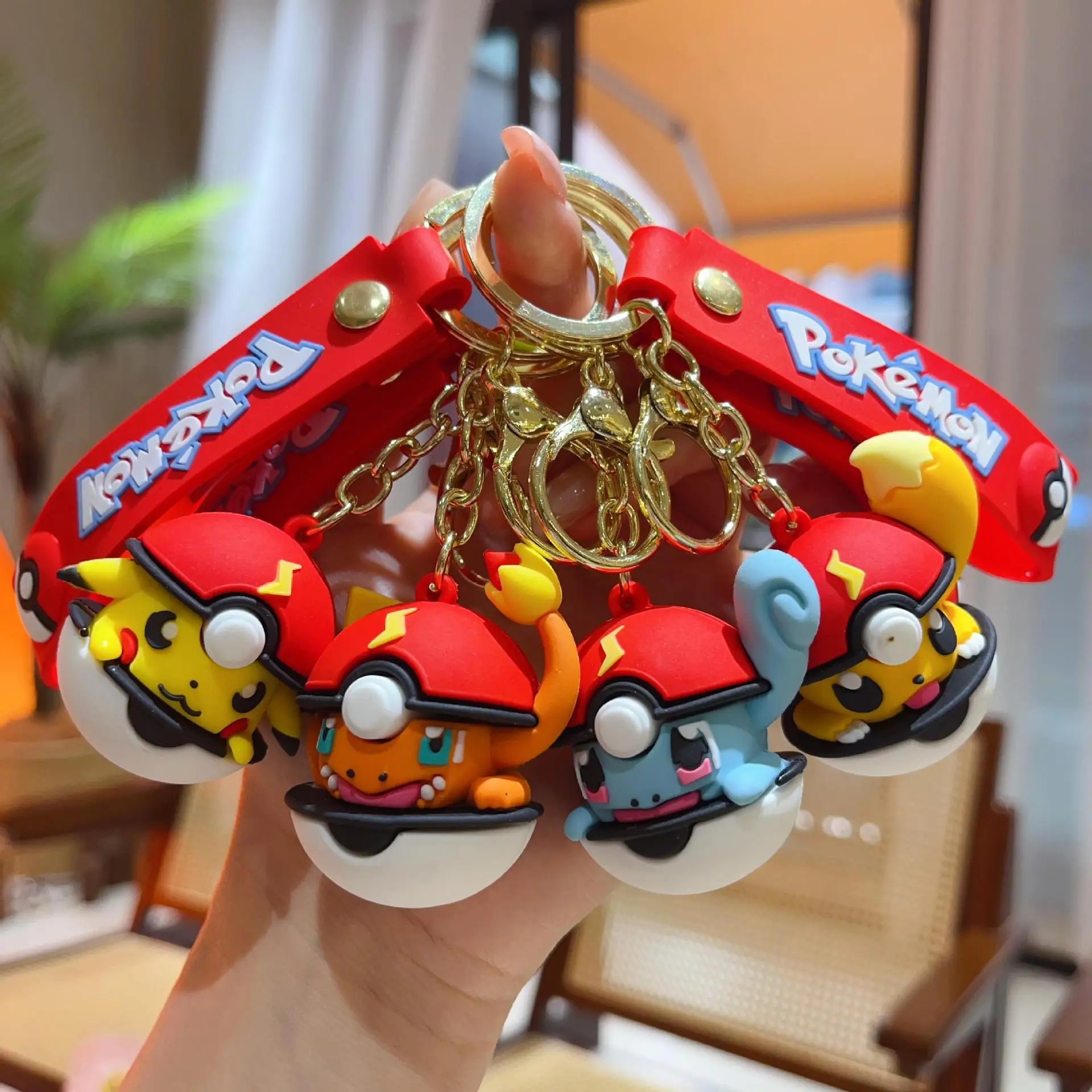 Pokémon Pika Pika Keychain, Creative Car Schoolbag Hanging Decoration, Cartoon Cute Keyring, Small Gift