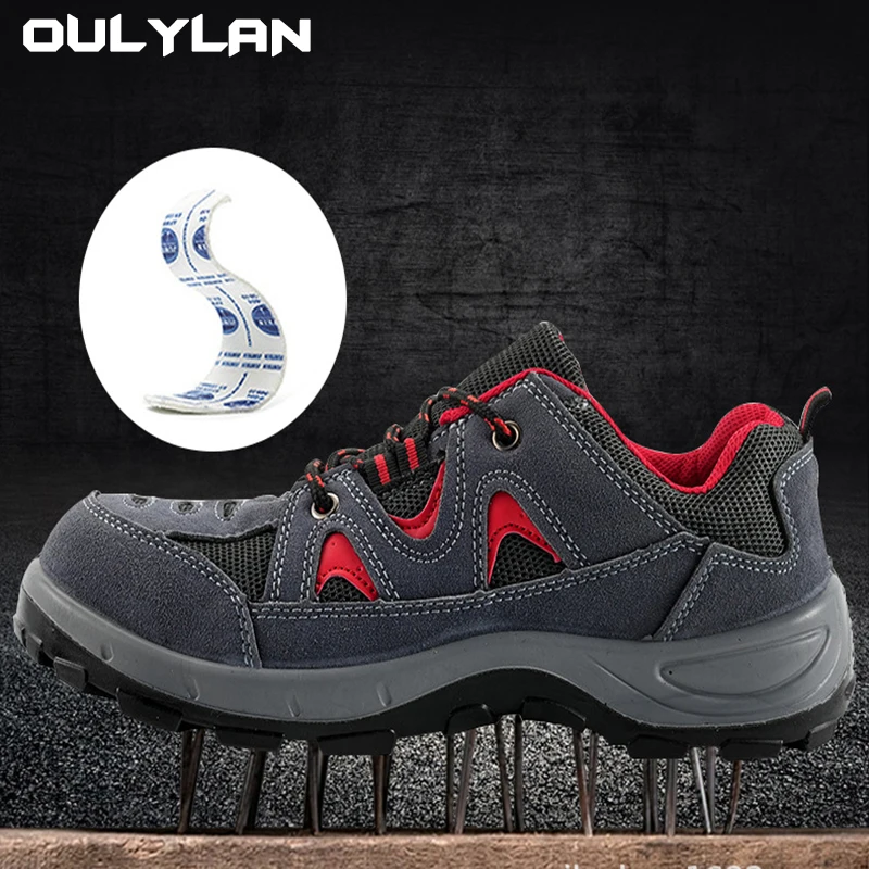 

Oulylan 2025 Men's Safety Shoes Steel Toe Anti-Smash Puncture-Proof Wear-resistant Soft Outdoor Industrial Workshop Work Shoes