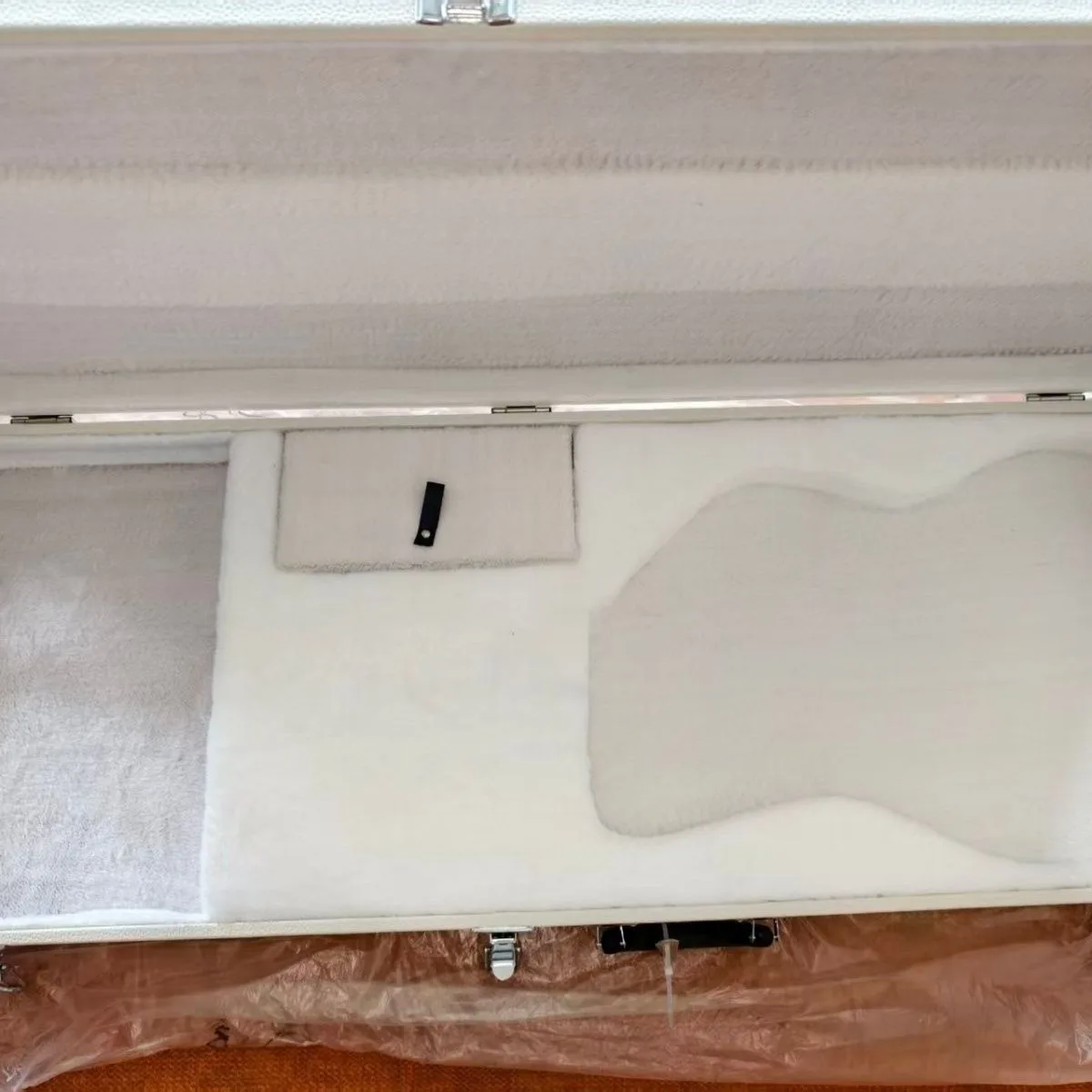 Electric Guitar Hard Case Rectangular White Box for JM JG Style Offset Guitar Fitted Plush Interior
