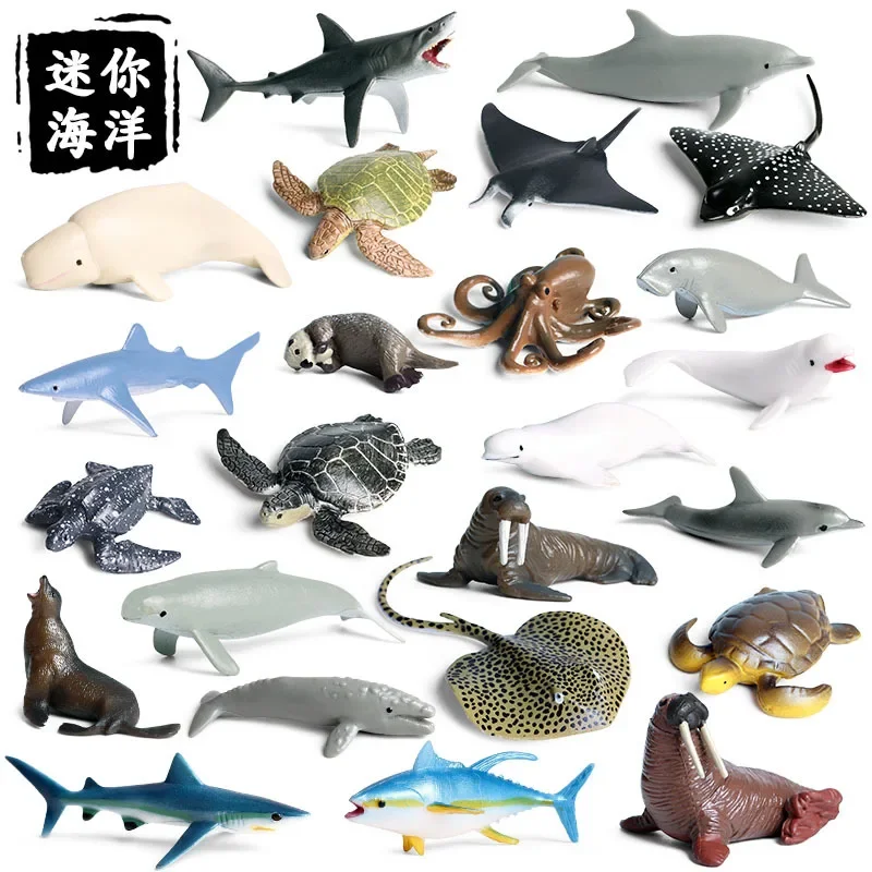 Miniature Realistic Marine Animal Toy Models, Succulent Micro Landscape Ornaments, Whale Shark, Sea Lion Decorations