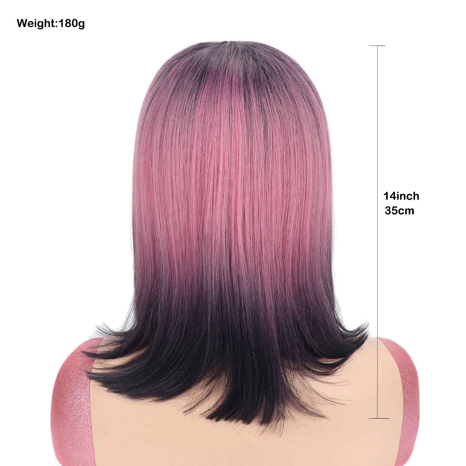 Blue Rainbow Wigs Short Straight Hair Stunning Blue Ombre Bob Wig with Bangs Synthetic Cosplay Hairpiece for Stylish Look