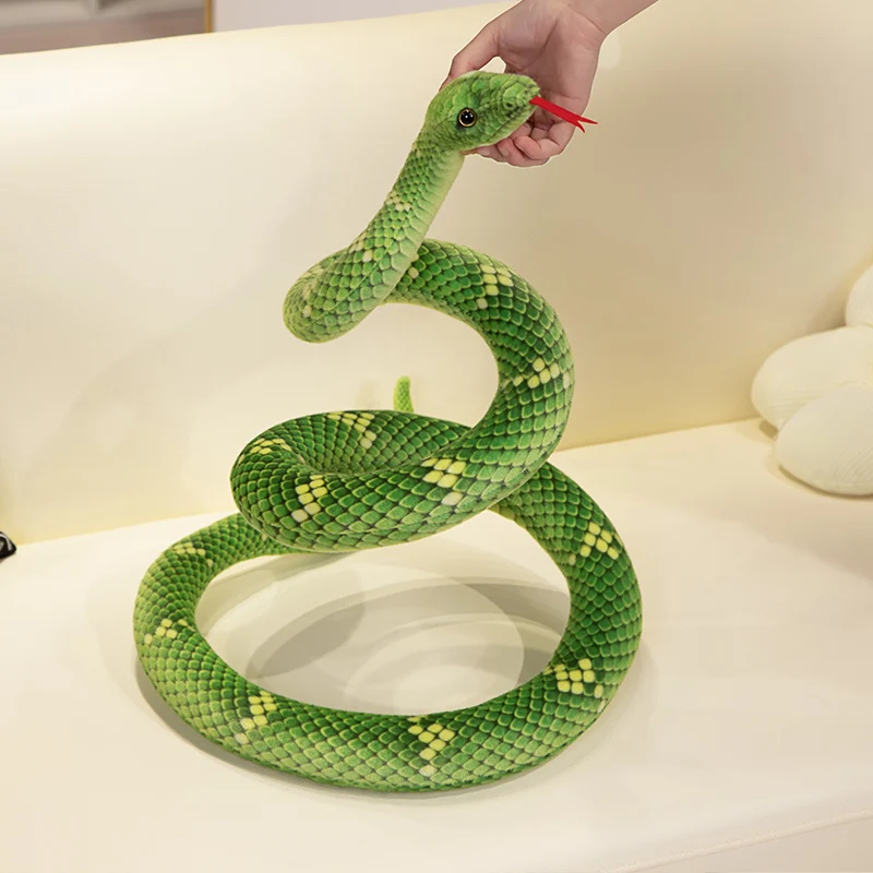 Muñeco de peluche de serpiente larga de simulación gigante, decoración creativa, regalos de cumpleaños, 60-270cm, juguete de peluche de serpiente en espiral de la vida Real