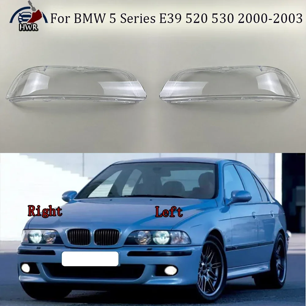 

Auto Headlight Cover Clear Lens Plexiglass For BMW 5 Series E39 520 525 528 530 2000 2001 2002 2003 Headlamp Shell