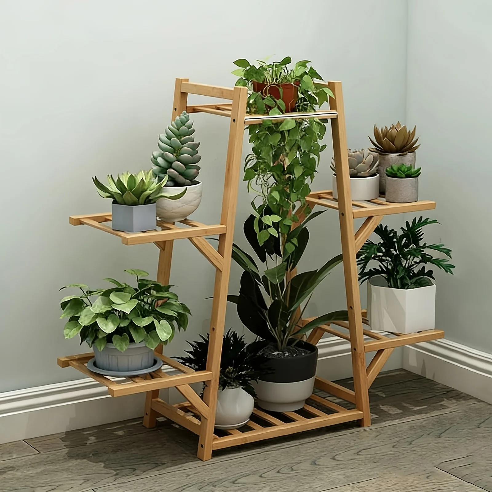 2026 New 1PCS A-Frame Plant Stand, Multi-Layer Vertical Plant Display Rack, Indoor Outdoor Flower Shelf for Balcony Garden Patio image 3