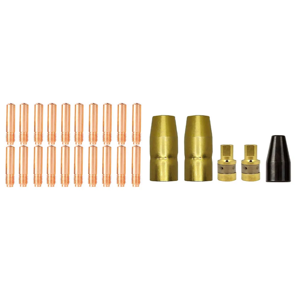 25PCS Welding Nozzle Contact Tip Diffuser Kit for Miller MIG Torch Replacement Parts with Gasless Nozzle for Millermatic Welders