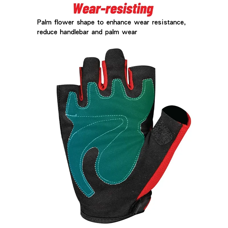 Summer Breathable Anti-fall Men and Women Riding Gloves Motocross Half-finger Anti-slip Red/Black/Green Motorcycle Gloves