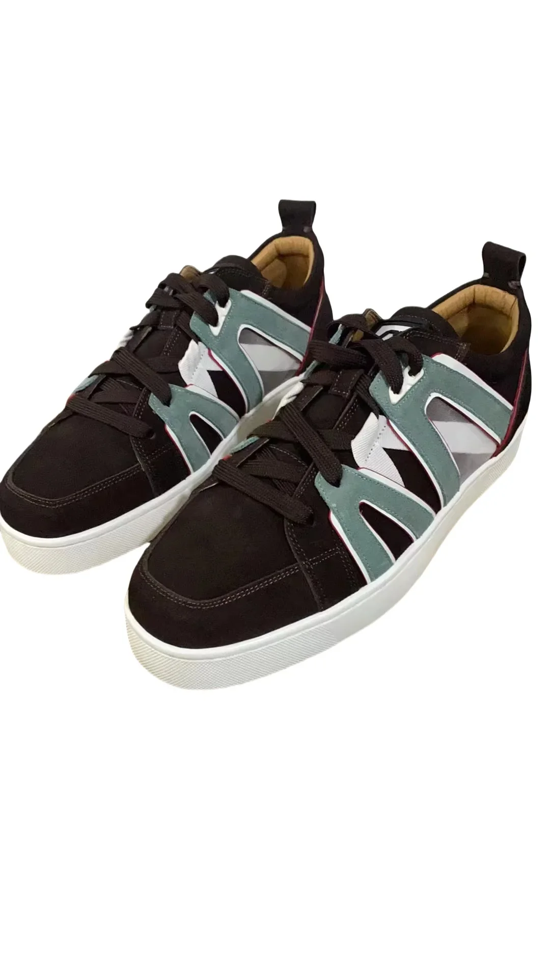 

Square Toe Flat Lace-Up 2025 New Couple Brown Sneakers Comfortable Breathable Increase Casual Style Large Size Single Shoes