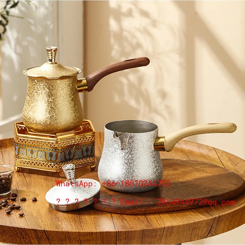 Stainless Steel Coffee Pot Hot Brew Teapot Sharing Pot Hot Butter Cup with Lid