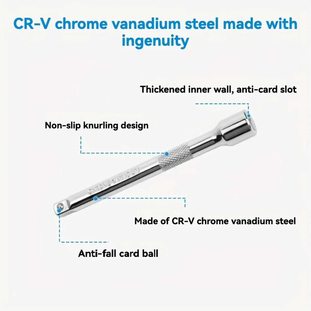 4-teiliges 1/4"-Steckschlüssel-Verlängerungsset, Antriebssteckschlüssel Viertel-Zoll-Ratschen-Verlängerungsstangen-Set – Detail 6