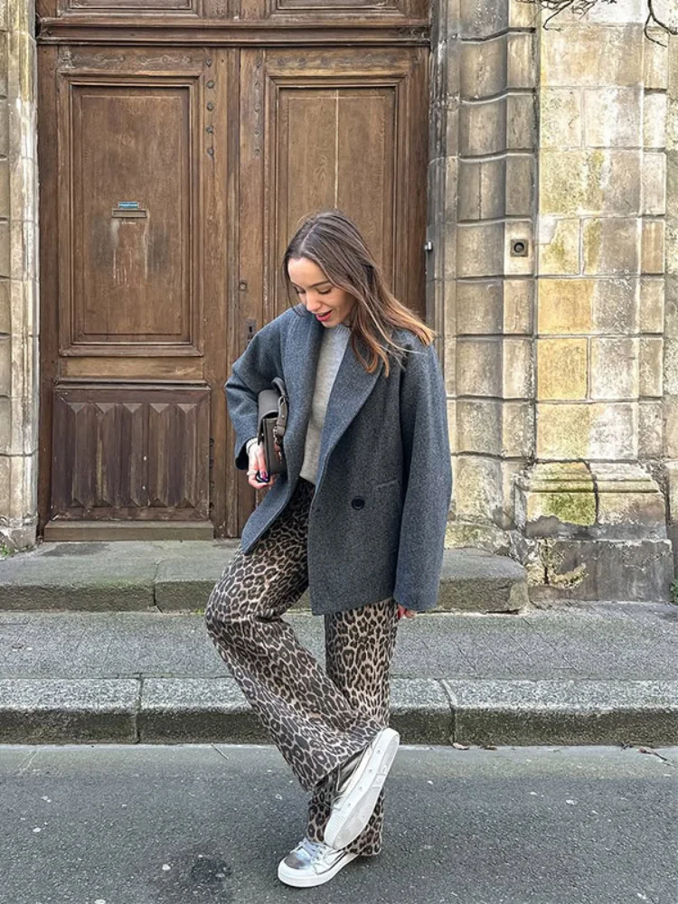 

Elegant Women's Solid Lapel Woolen Coat Fashion Single Button Pocket Loose Short Jackets 2025 Autumn New Daily Office Outerwears